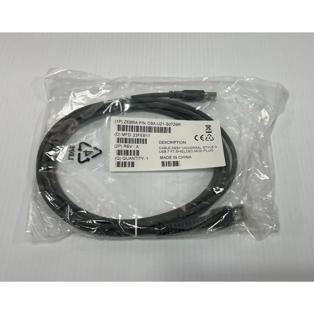 Zebra - CBA-U21 - S07ZBR USB Data Transfer Cable - USB For Barcode Scanner- 7 Ft
